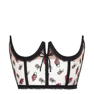For Love & Lemons Rosie Bow Ice Cream Corset Top size Medium